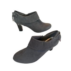 Coach and‎ Four Women’s 9.5 Gray Ankle Booties Heels Zip Bow Classic Chic EUC